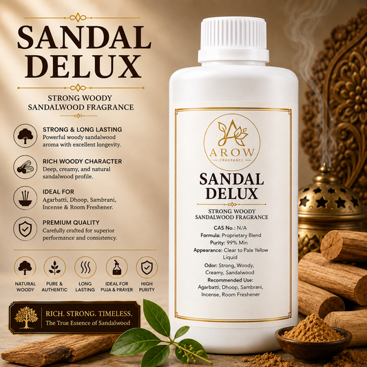 Sandal Delux Fragrance Oil | Strong Woody Sandalwood Fragrance for Incense Sticks