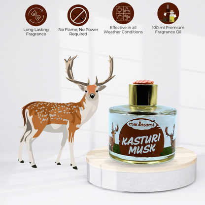 Kasturi Musk Luxury Reed Diffuser - LargAroma