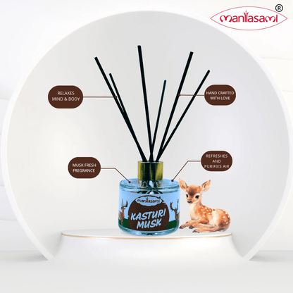 Kasturi Musk Luxury Reed Diffuser - LargAroma