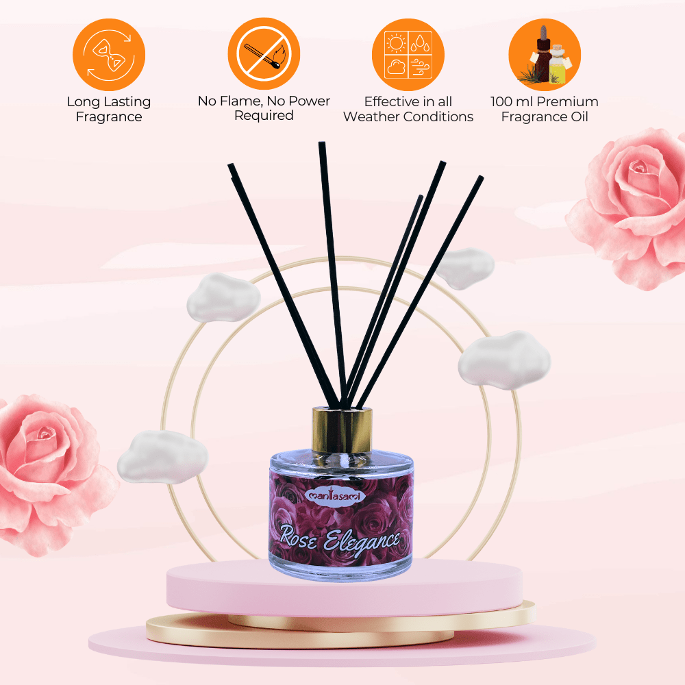 Rose Fragrance Reed Diffuser- LargAroma