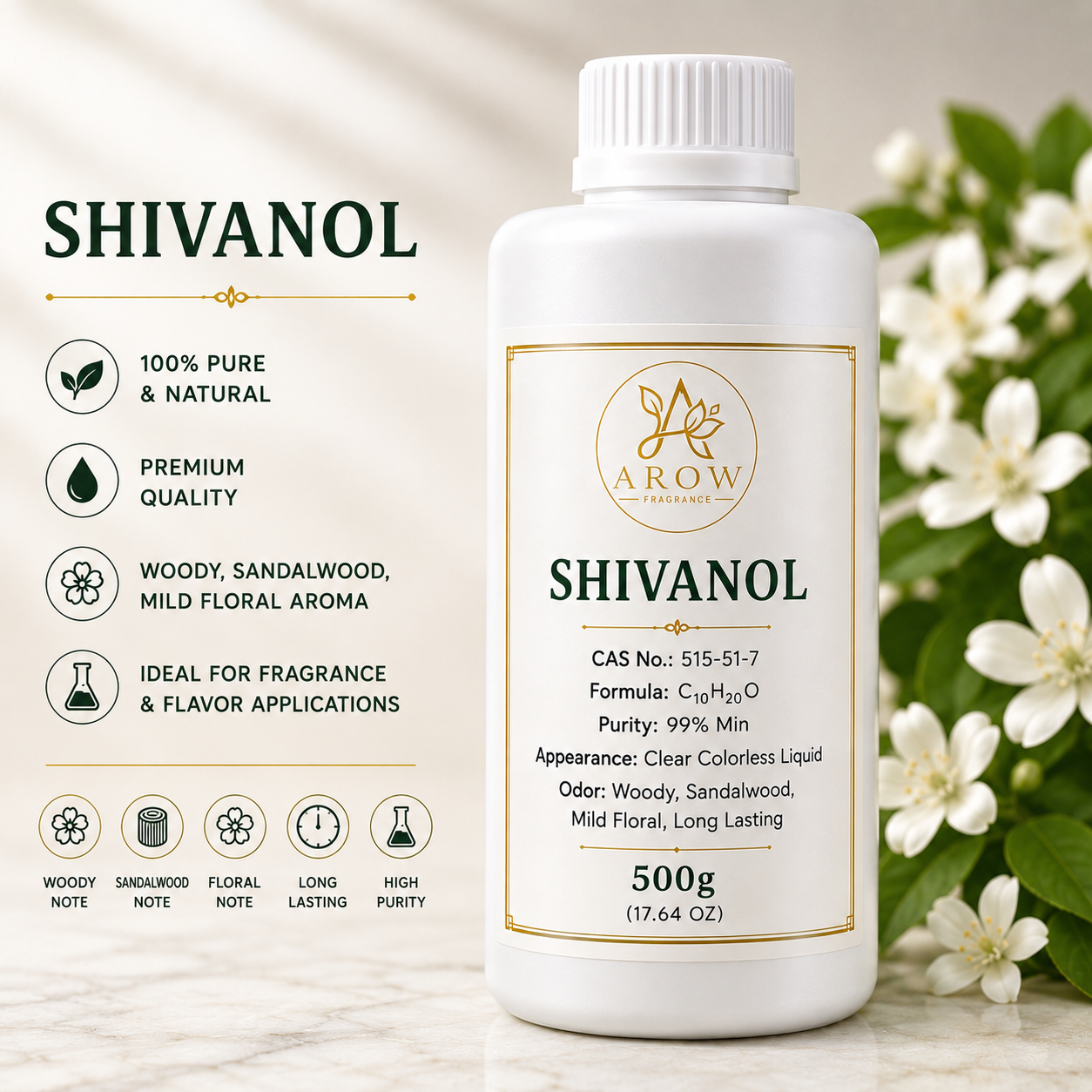 Shivanol – Creamy Sandalwood Woody Aroma Chemical for Perfumery & Agarbatti