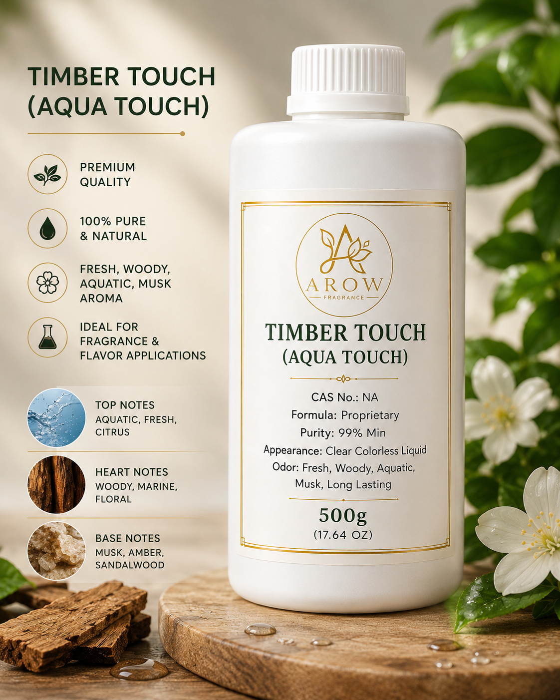 Timber Touch (Aqua Touch) – Fresh Woody Aquatic Aroma Chemical for Perfumery